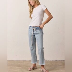 #52.NWT NSF Penny Relaxed Tie Waist Jean - Sunshine Wash. size M